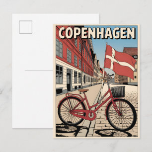 Vintage Fahrradgeschenke von Kopenhagen Postkarte