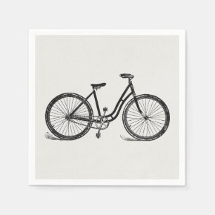 Vintage FahrradIllustration Art Serviette