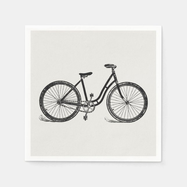 Vintage FahrradIllustration Art Serviette (Vorderseite)