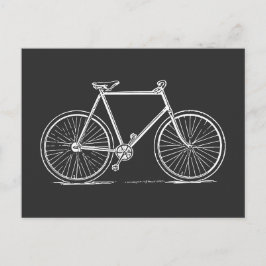 Vintage FahrradIllustration in Schwarzweiß   Postkarte