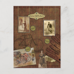 Vintage Fahrradkarte Postkarte