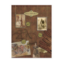 Vintage Fahrradkarte Postkarte