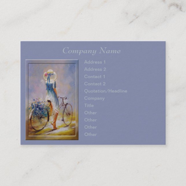 Vintage Fahrradkarte Visitenkarte (Vorderseite)