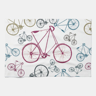 Vintage-Fahrradmuster-Geschenke für Radfahrer Geschirrtuch