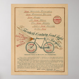 Vintage-Fahrradscheinwerfer-Magazin-Werbeargumentp Poster