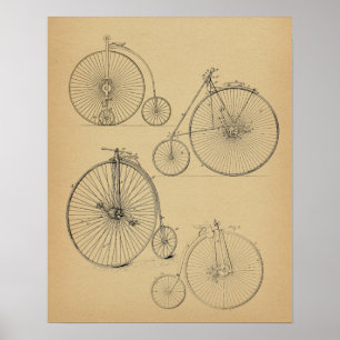 Vintage Fahrradtechnik Poster