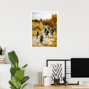 Vintage-Fahrradtour auf dem Land Poster