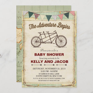 Vintage Fahrradtouren Kinderdusche Einladung