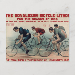 Vintage Fahrradverleihideen für Radfans Postkarte
