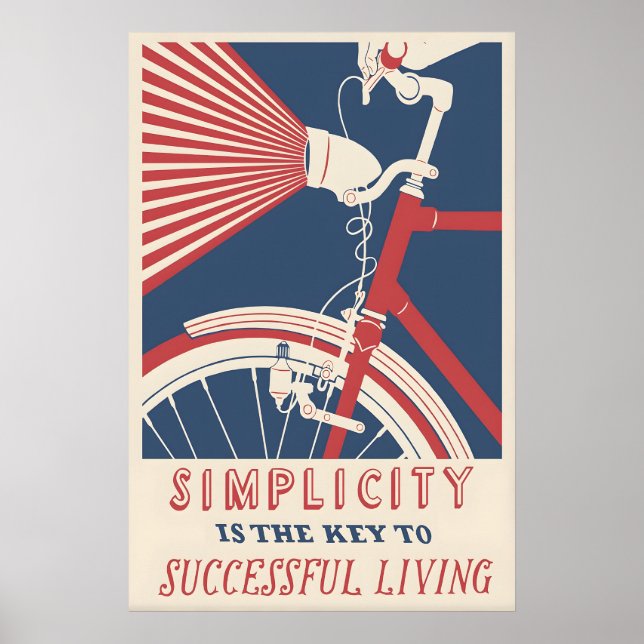 Vintage Fahrradwerbeposter Simplicity Kunstprint Poster (Vorne)