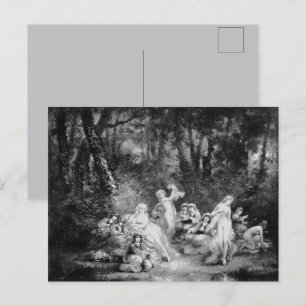 Vintage Fairies in der Holzfabrik Feiertagspostkarte