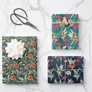 Vintage Fairies und Florals Geschenkpapier Set
