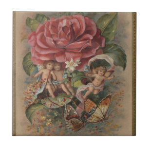 Vintage Fairies und Schmetterlinge Keramik Tile Fliese