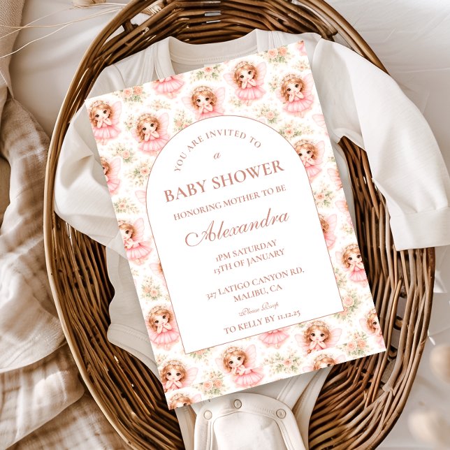 Vintage Fairy Baby Girl Baby Shower Einladung (Von Creator hochgeladen)