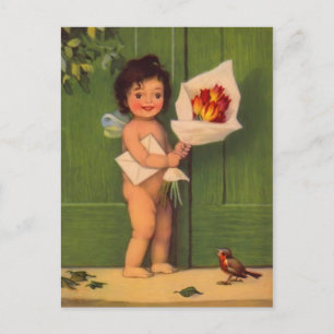 Vintage Fairy Birthday Postcard Postkarte