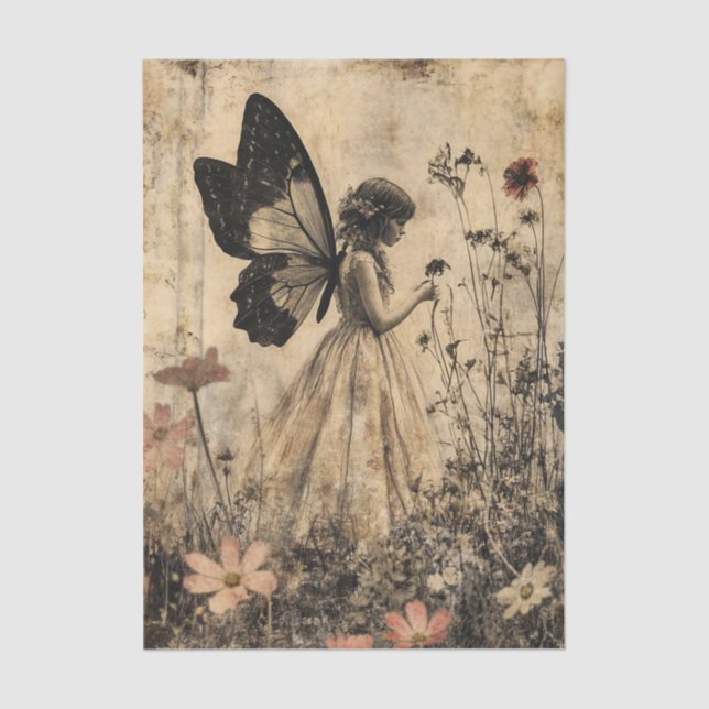 Vintage Fairy Butterfly Wings Decoupage Seidenpapier (Vorderseite)