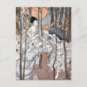 Vintage Fairy Forest Postkarte