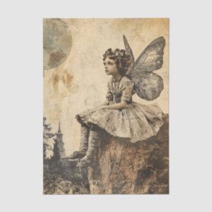Vintage Fairy Girl Wings Decoupage Paper Seidenpapier