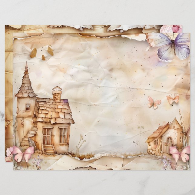 Vintage Fairy Junk Journal-Scrapbook (Vorne/Hinten)