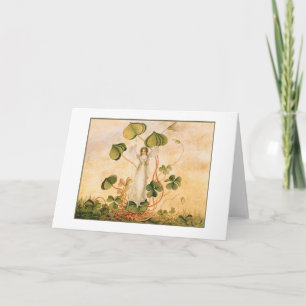 Vintage - Fairy with Shamrocks, Karte