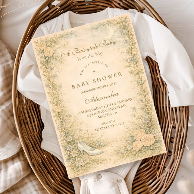 Vintage Fairytale Garden Baby Shower Einladung (Von Creator hochgeladen)