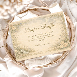 Vintage Fairytale Garden Diapper Raffle Begleitkarte