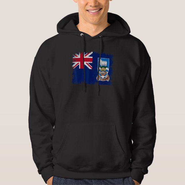 Vintage Falkland Islands Malvinas Flag Falkland Is Hoodie (Vorderseite)