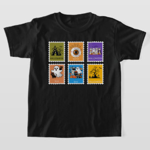 Vintage Fall ästhetische Halloween-Postage-Briefma T-Shirt
