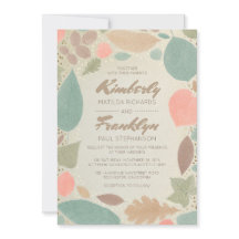 Vintage Fall Farbige Blätter Golddots Hochzeit