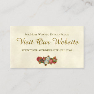 Vintage Fall Floral Wedding Website Details Elfenb Begleitkarte