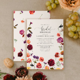 Vintage Fall Garden Blume Skript-Brautparty Einladung