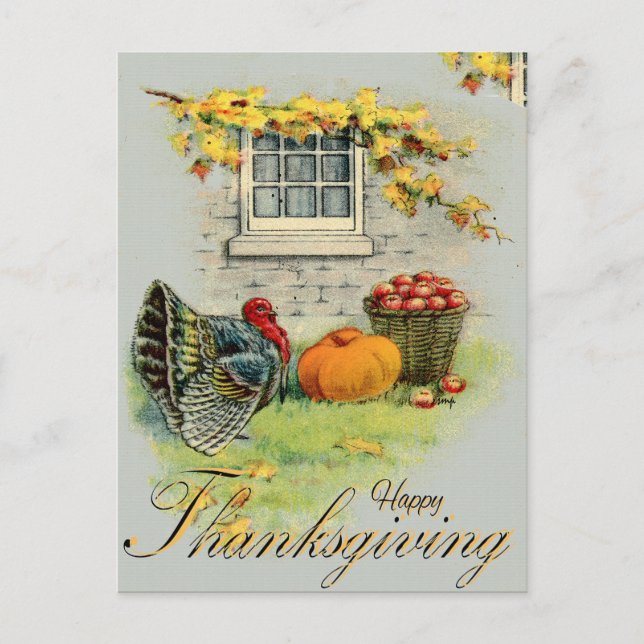 VINTAGE FALL HARVEST AT THE FARM POSTKARTE (Vorderseite)