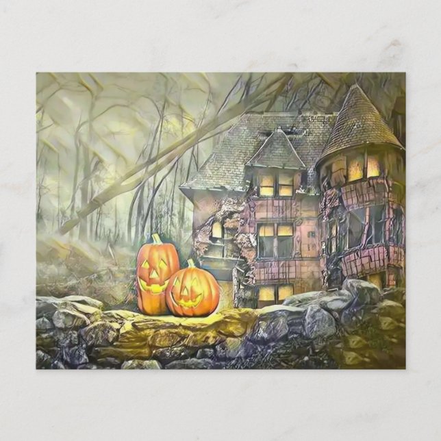 Vintage Fall Kürbis Herbstfarben Aquarell (Vorderseite)