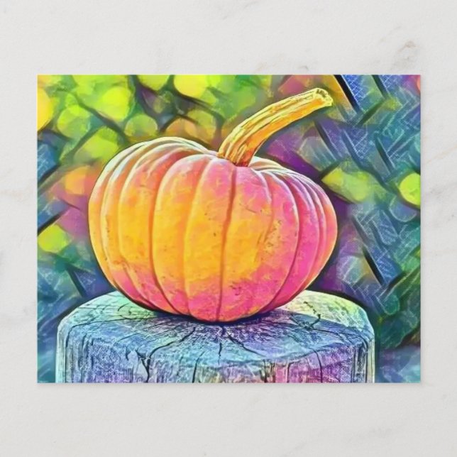 Vintage Fall Kürbis Herbstfarben Aquarell (Vorderseite)
