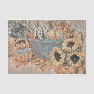 Vintage Fall Kürbis Herbstfarben Aquarell anzeigen Seidenpapier