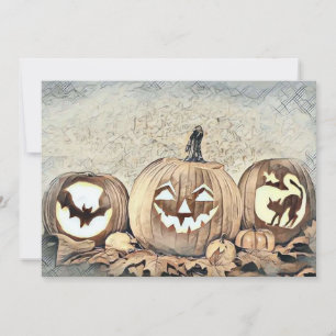 Vintage Fall Kürbis Herbstfarben Aquarell Invi Einladung