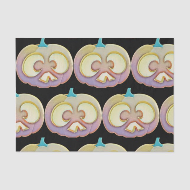 Vintage Fall Kürbis Herbstfarben Aquarell Seidenpapier (Vorderseite)