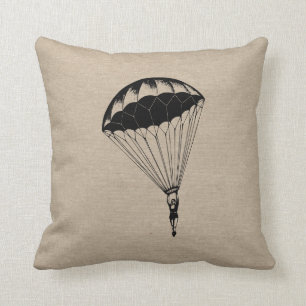 Vintage Fallschirm Leinen Jute Steampunk Zirkus Kissen
