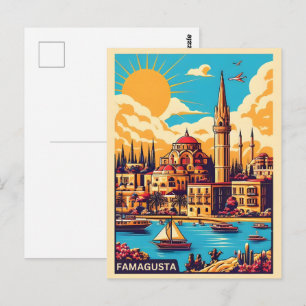 Vintage Famagusta Strand Zypern Geschenke Postkarte