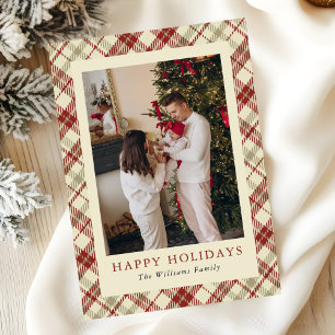 Vintage-Familie-Fünf-Fotos-Weihnachts-Feiertags-Ka Feiertagskarte
