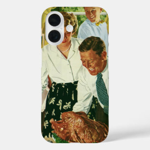 Vintage Familie Kochen Erntedank Abendessen Küche iPhone 16 Hülle