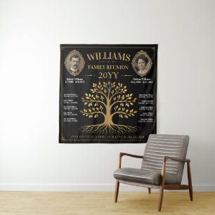 Vintage Familien-Stammbaum-Banner, Benutzerdefinie Wandteppich