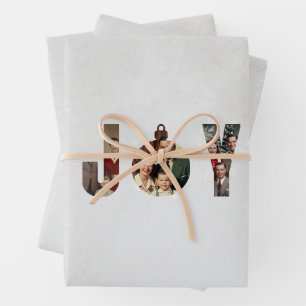 Vintage-Familien-Weihnachtsrahmen-Foto-Schneeflock Geschenkpapier Set