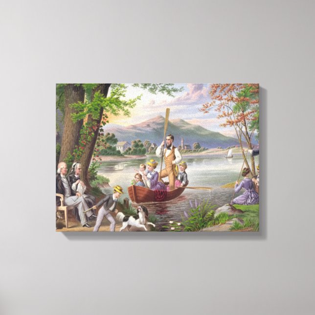 Vintage Familienleben Leinwanddruck (Vorderseite)