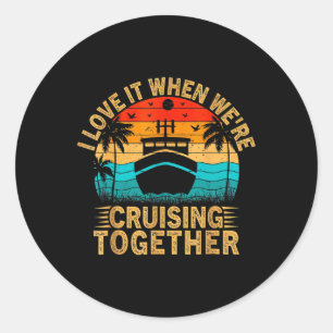 Vintage Familienmatching Couple Cruise Ship Cruisi Runder Aufkleber