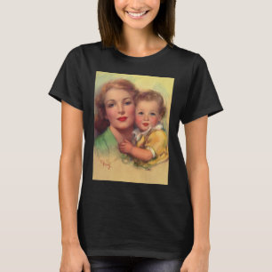 Vintage-Familienporträt von Mutter und Kind T-Shirt