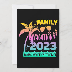 Vintage Familienreise Sommerurlaub Strand Einladung