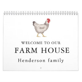 vintage Family Chicken Farm Business Kalender