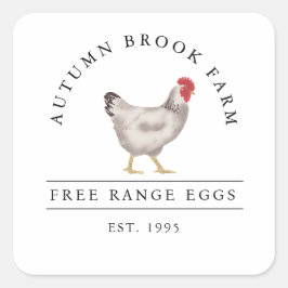 vintage Family Chicken Farm Business Quadratischer Aufkleber
