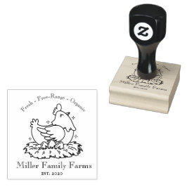 Vintage Family Farm Chicken Egg Carton Gummistempel
